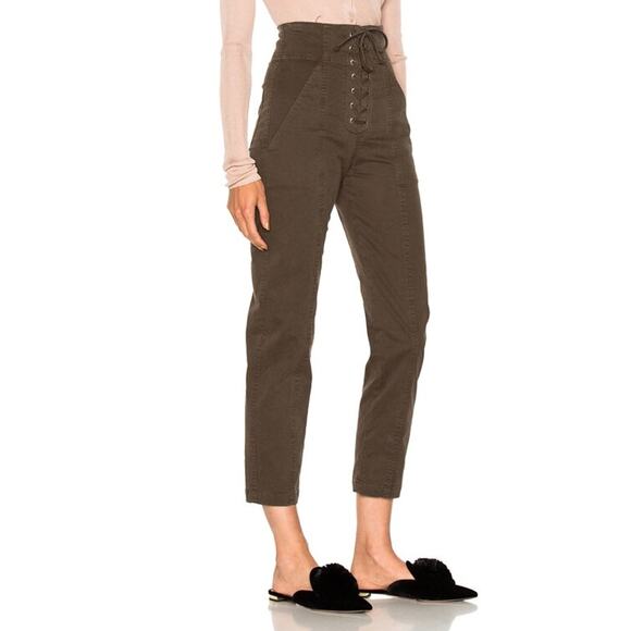 A.L.C Kyle High-rise Lace-Up Cropped Pants 0 - Picture 3 of 10